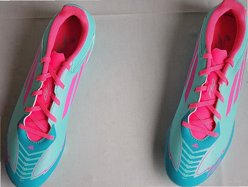 Unisex Size 9M/10W Flash Aqua/Pink Adidas F50 League FG/MG Messi Soccer Cleats