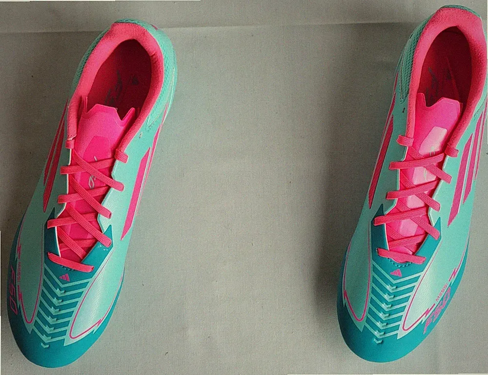 Unisex Sz 9.5M/10.5W Flash Aqua/Pink Adidas F50 League FG/MG Messi Soccer Cleats
