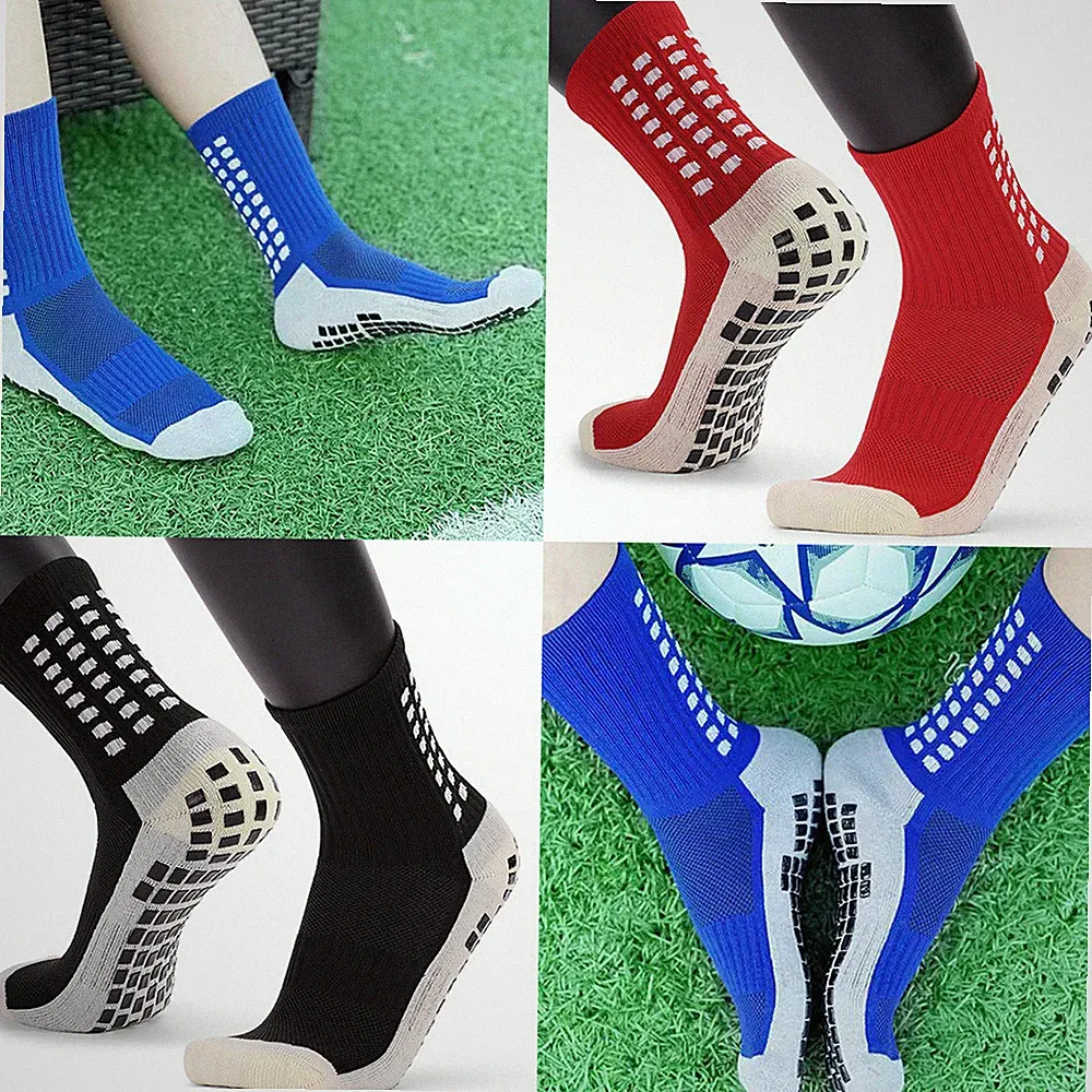 US 4 Pair Sport Socks Anti Slip Grip Soccer Football Basketball Sock Premium