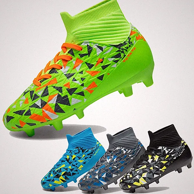 US Boys Soccer Shoes High Top Football Cleats Youth Firm Ground Soccer Cleats