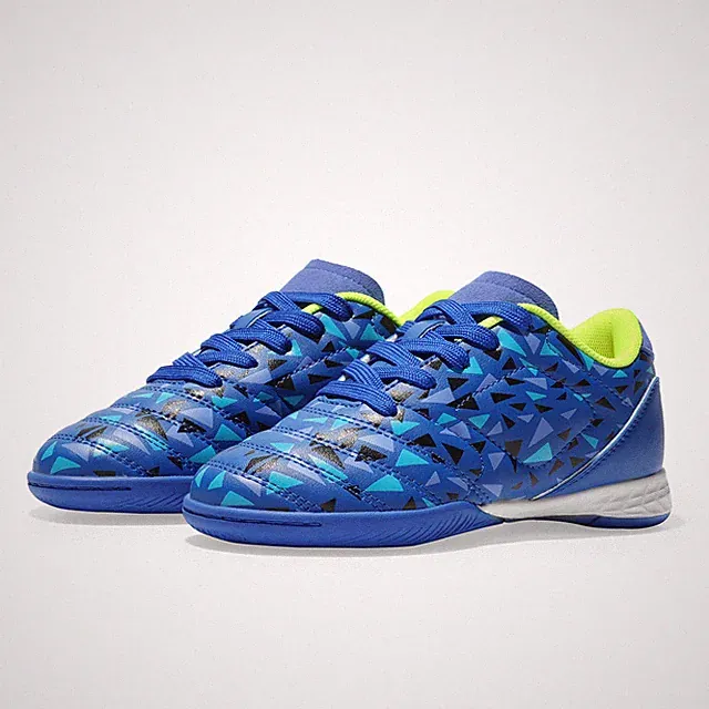 US Kids Boys Soccer Shoes Youth Indoor Soccer Cleats Lace Up Athletic Shoes