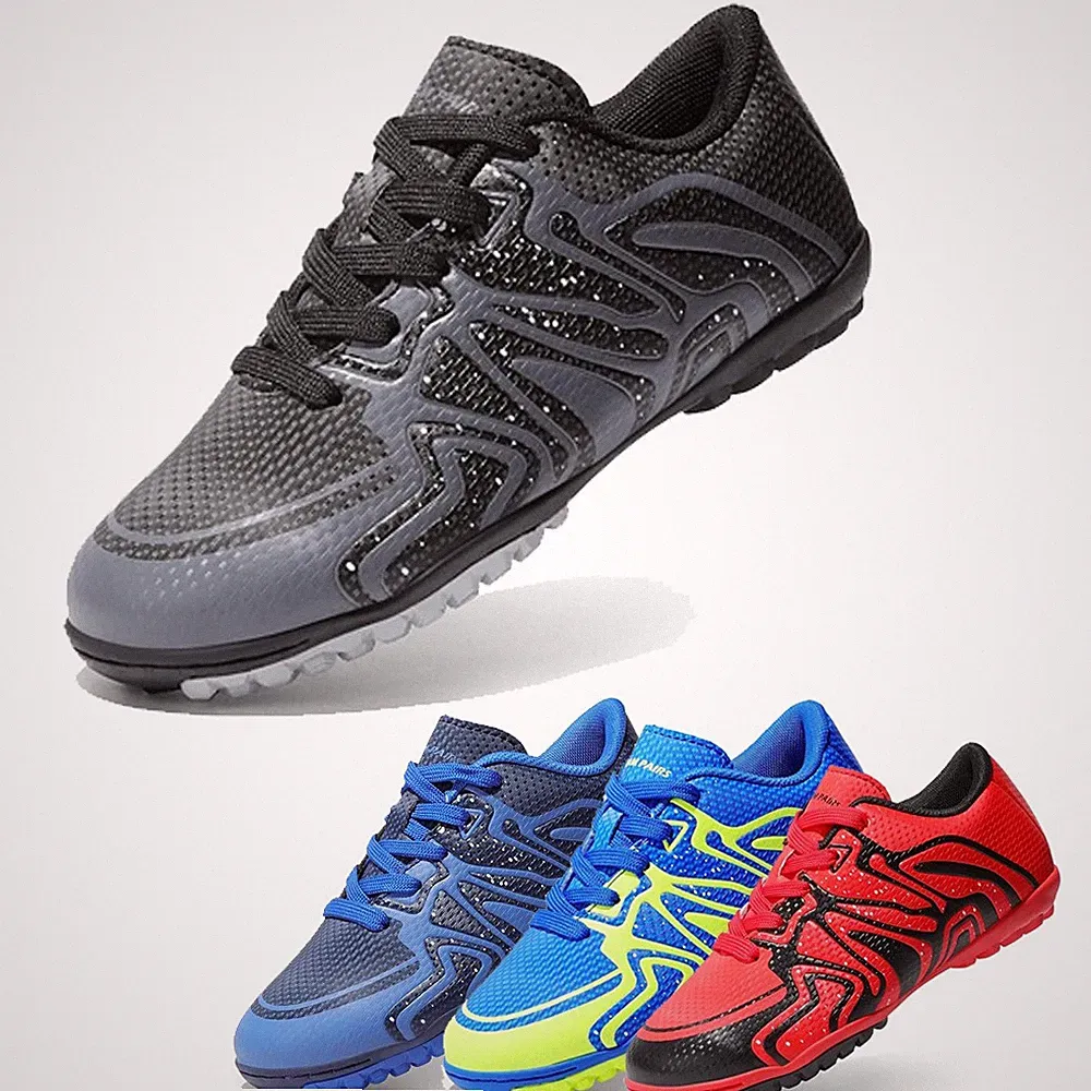 US Kids Soccer Shoes Youth Indoor Turf Soccer Cleats Lace Up Athletic Shoes