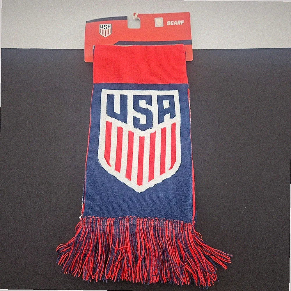 US Soccer National Team Scarf Red White Blue Knit Fringe Fan Gear USA17SC NEW