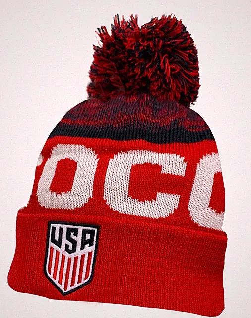 USA Soccer Beanie Red Color, Licensed US Soccer Winter Hat National Team
