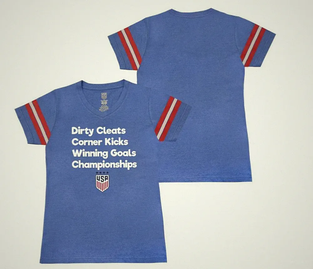 USA Soccer Girls' World Cup USWNT Dirty Cleats Championships T-Shirt YL (14/16)