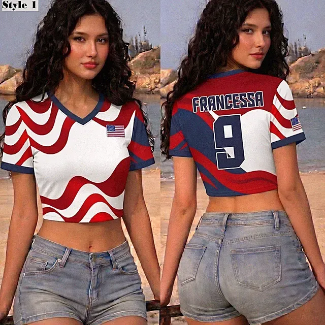 USA Soccer Jersey Adult Shirt & Women Croptop Tee US National Team Gear 2026