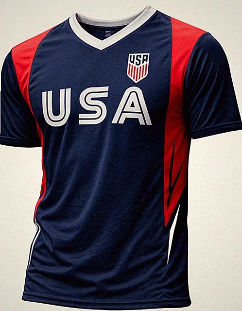 USA Soccer Jersey, Polyester, Navy, YXS-XXL