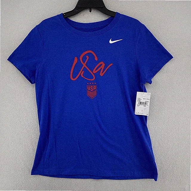 USA USWNT Soccer Nike Core T Shirt Women's Size XL Royal Blue Short Sleeve
