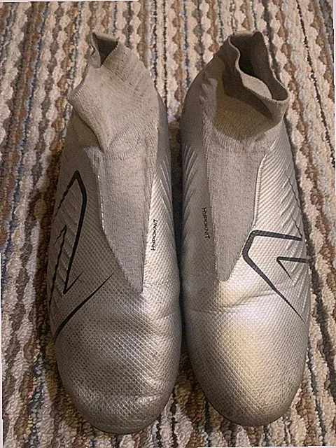 Used New Balance Tekela V4 Magia FG Soccer Cleats Silver,Size 8.0 Men’s, No Box.