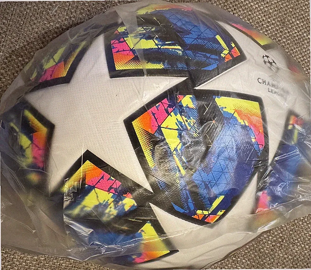 USPA Fifa Quality White/Blue/Hot Pink Pro Champ Soccer Ball/Pump