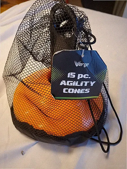 Verge 15pc Agility Cones Sports Football Soccer Field Training Equipment Marking