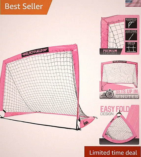 Versatile Blackhawk Soccer Goal - Lightweight Pop-Up Net in Multiple Colors