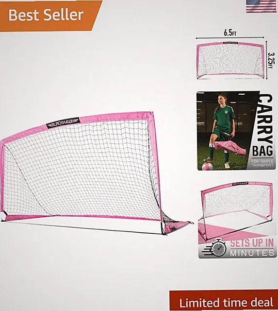 Versatile Folding Soccer Goal - Indoor/Outdoor Use, Multiple Sizes & Colors
