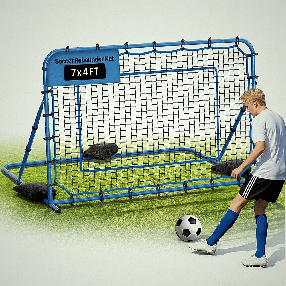 VEVOR Soccer Rebounder Net 7 x 4 ft Quick-Switch Angle Soccer Goal Rebounder