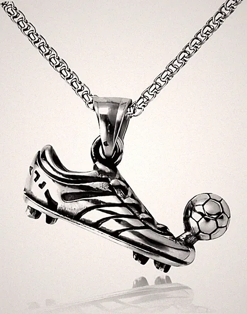 Victory Soccer Cleat & Ball Necklace - Durable Stainless Steel Jewelry
