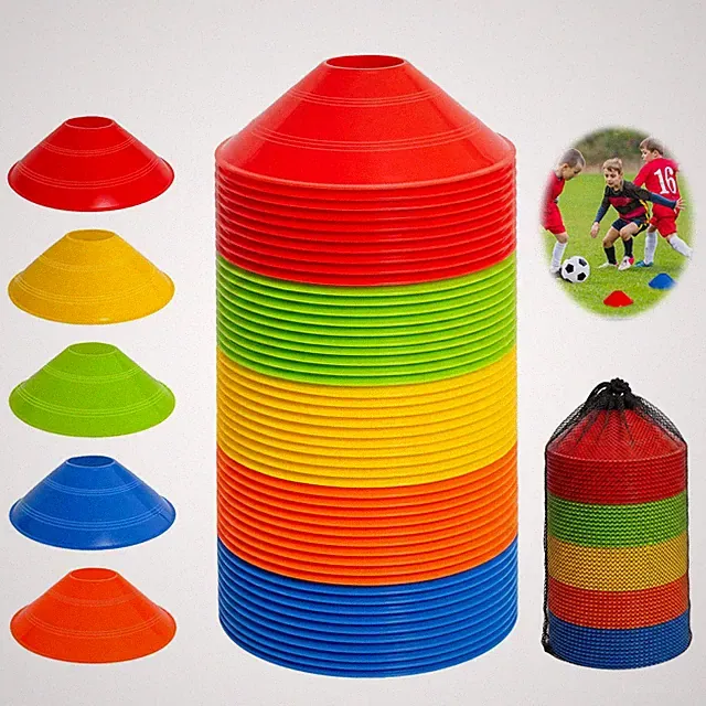 VILPKWMP 50 Pack Soccer Cones for Sports Training with Mesh Carry 50