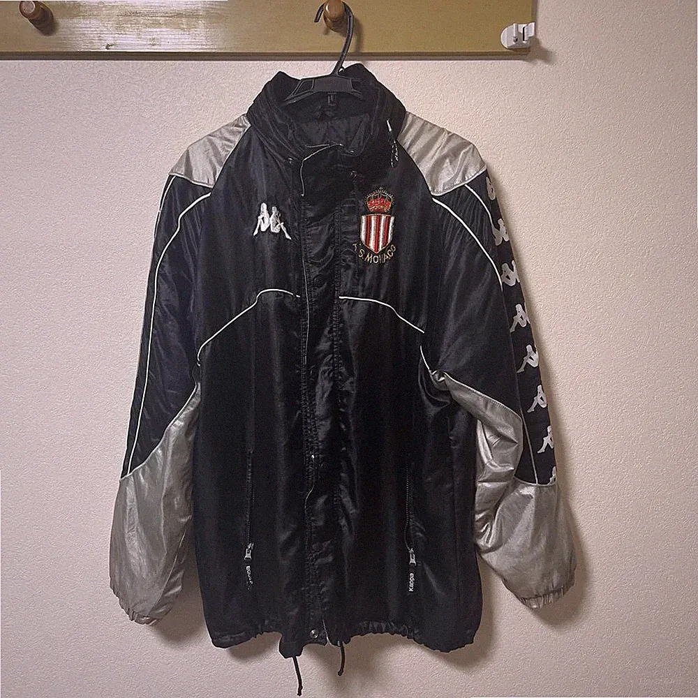 Vinatge As Monaco Soccer Nylon Trck Jacket Kappa Size L Official