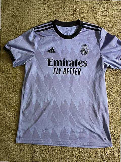 Vini JR Real Madrid Jersey Away Football Shirt Purple Adidas Mens Size L