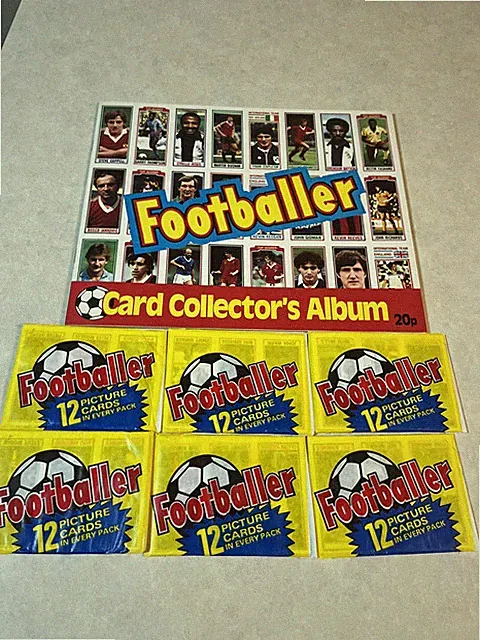 Vintage 1981 Topps Footballer Soccer Unopened 12 Card Packs Lot of 6 with album