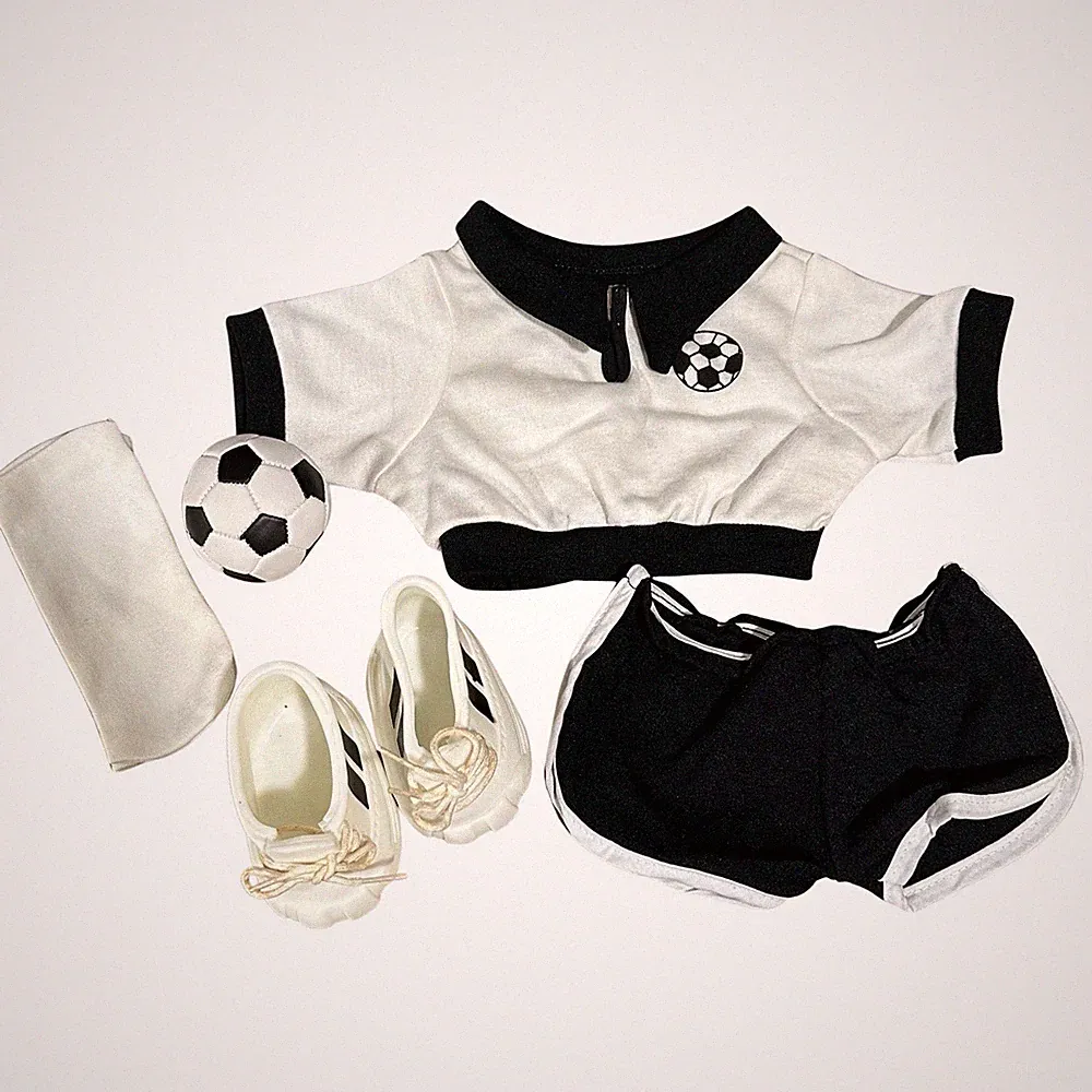 Vintage 1991 Plush Bear Doll Outfit Soccer Costume Jersey #7 Cleats Shirt Shorts