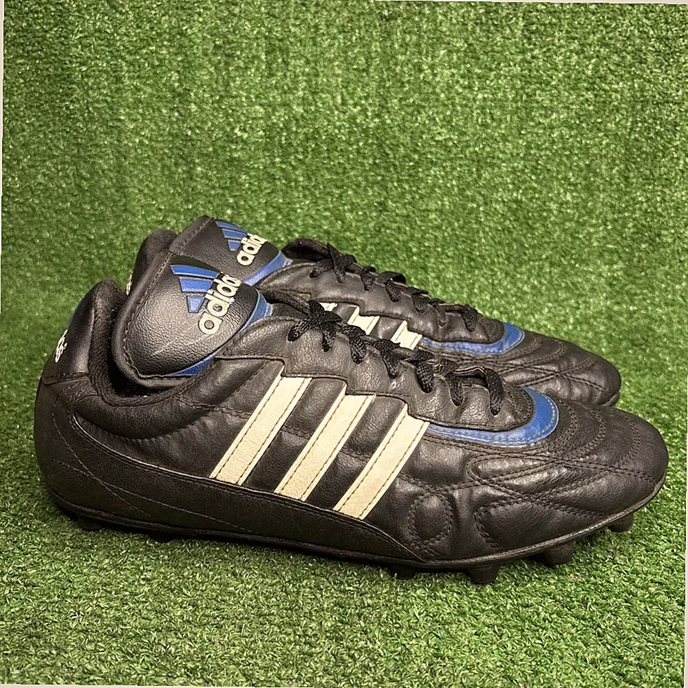 Vintage 1995 Adidas Classic Black Leather Soccer Football Cleats Mens Size 11