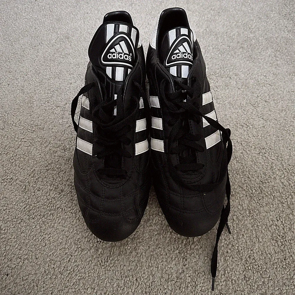 Vintage 1996 Adidas TYN Soccer Cleats Black White Men Size 12