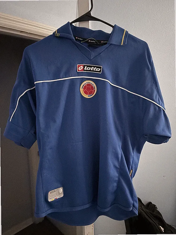 Vintage 2003 Colombia Lotto Soccer Yellow Jersey Mens Size Medium New
