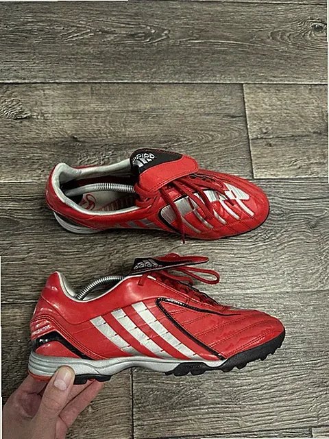 Vintage 2008 Adidas Predator Absolado football boots Red Uk9,5 Us10 Eu44