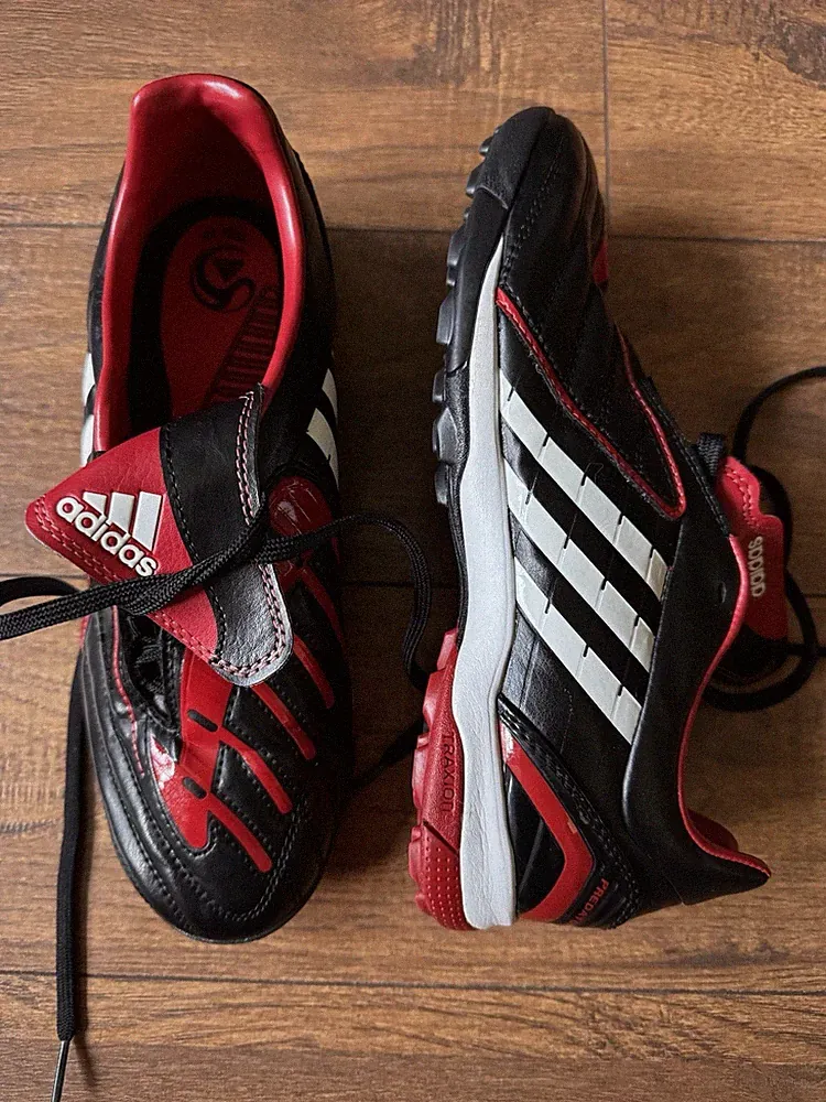 Vintage 2008 Adidas Predator TRX TF Turf Soccer Shoes Black Red Mens 6 Cleats