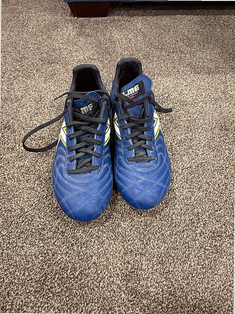 Vintage 2012 Kelme Trueno M Made in Spain Leather Soccer Cleats Blue NWOB