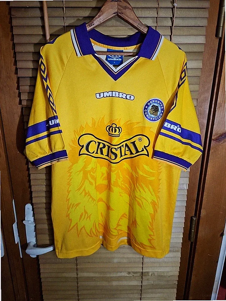 Vintage 90s 1999 Umbro Deportes Concepcion Chile Soccer Jersey Kit Men's L Lion
