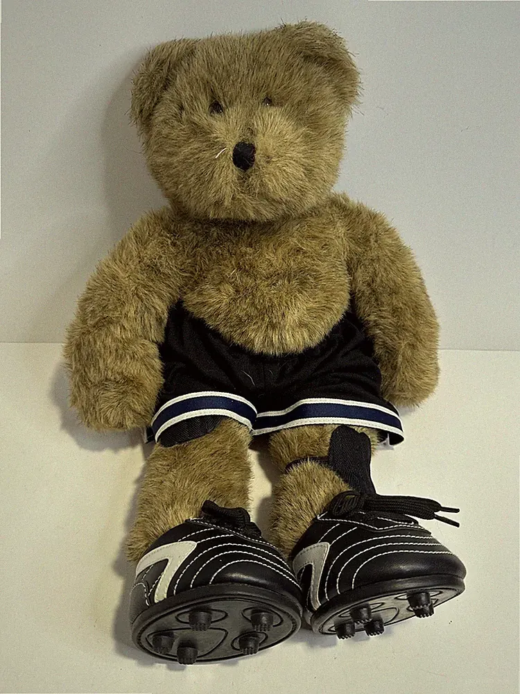 Vintage 90s Build A Bear Brown Teddy W Soccer Shorts And Cleats