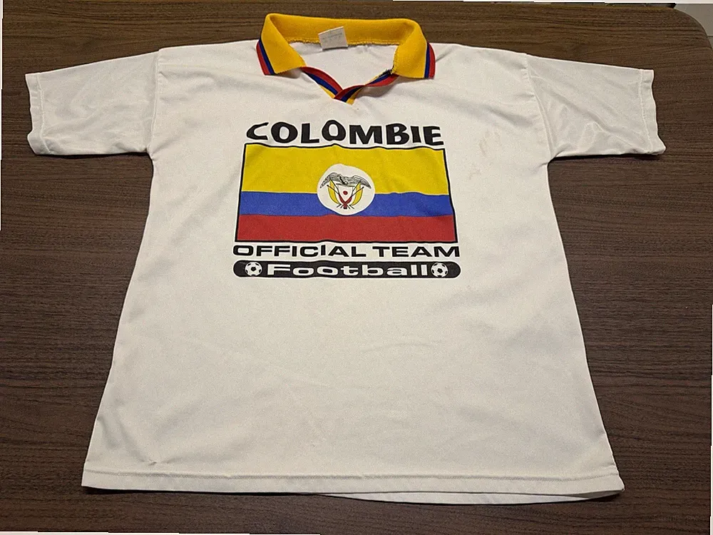 Vintage 90s Colombia Soccer Jersey Match Office Made in France Colombie - S/M