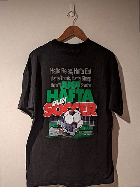 Vintage 90s Just Hafta Soccer Cleats Sport Black Large T-Shirt