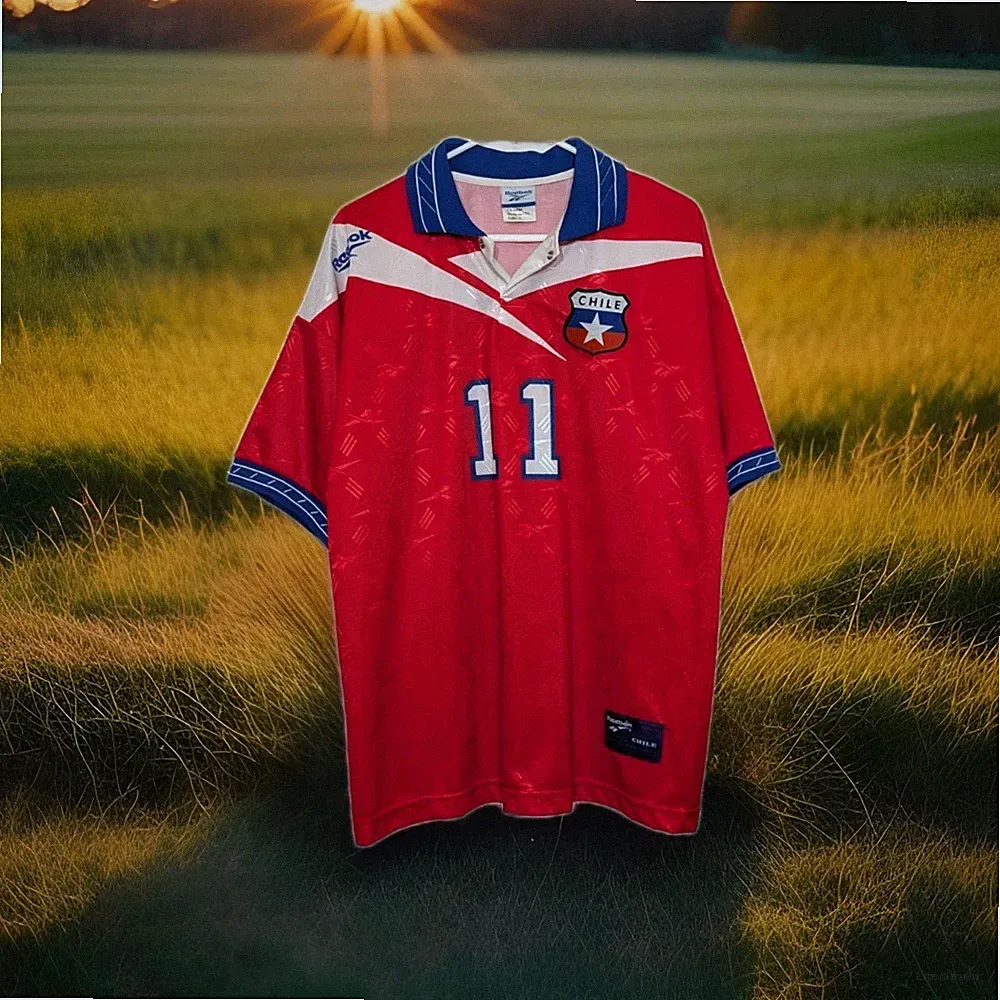Vintage 96 -98 Chile Soccer Team Marcelo Salas #11 Home Jersey Size Large Reebok