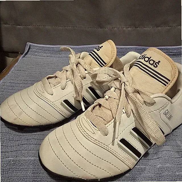 Vintage Adidas American Football Soccer Cleats Rare 70/80’s White Black Size 3