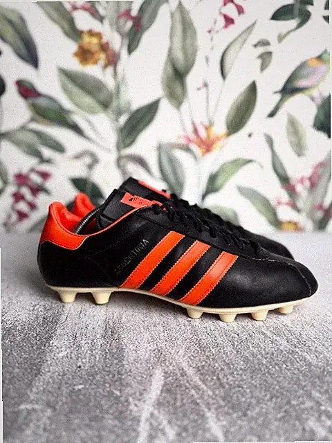 Vintage Adidas Argentina Men's Football Cleats Boots MadeInYugoslavia Orange