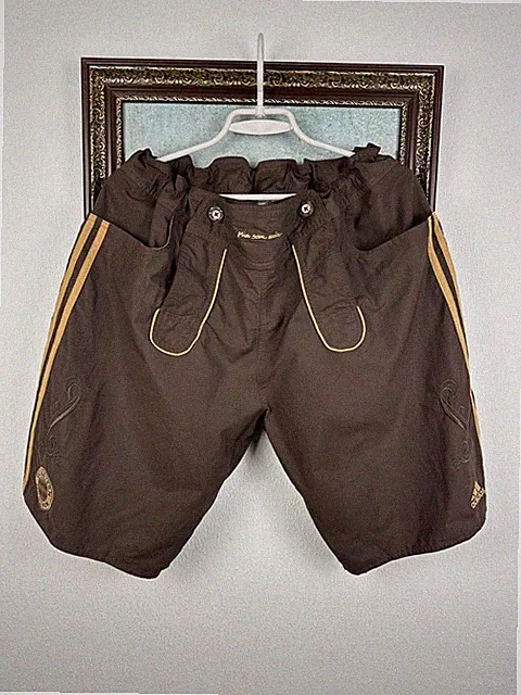 Vintage Adidas Bayern Munich Football Oktoberfest Brown Shorts Soccer Mens XL