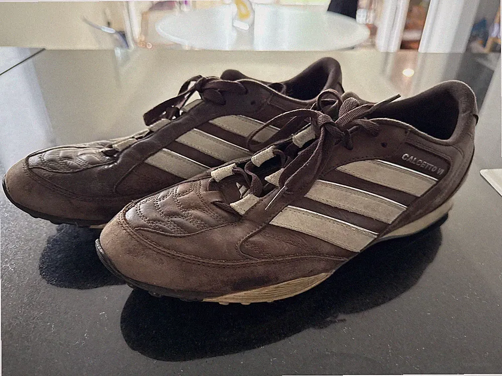 Vintage Adidas CALCETTO VI Brown Leather & Suede Turf Soccer Size 11 US