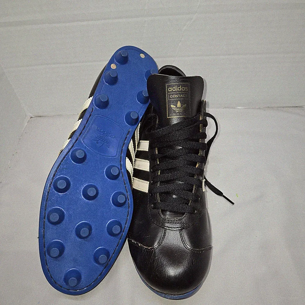 Vintage Adidas Contacts Made France Soccer Cleats Original Blue Soles Sz 12/13