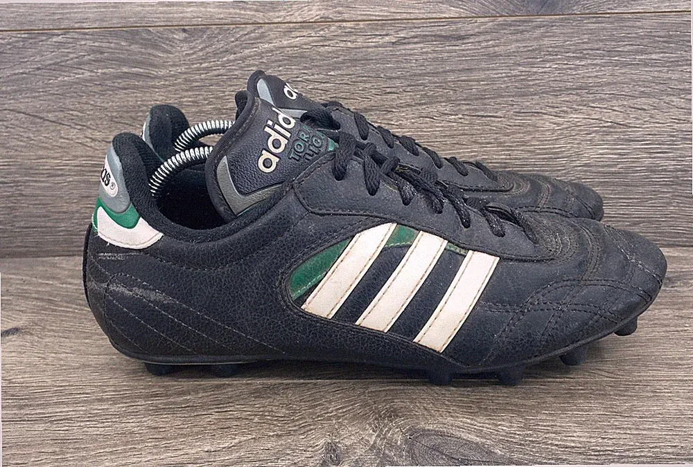 Vintage Adidas Diego LIGA 3 Stripes Soccer Cleats Men's Size 7.5 Black White
