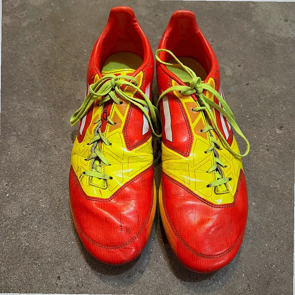 Vintage Adidas F50 TRX Adizero Soccer Cleats Mens 12 Orange Yellow V24790 FG