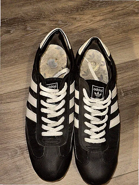 Vintage Adidas Football Soccer Cleats Rare 70/80’s Black White Size 9/9.5 Mens