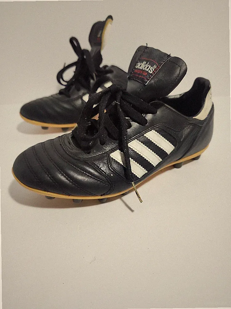 Vintage Adidas Kaiser Liga Soccer Cleats Men's Black Leather - US 7.5