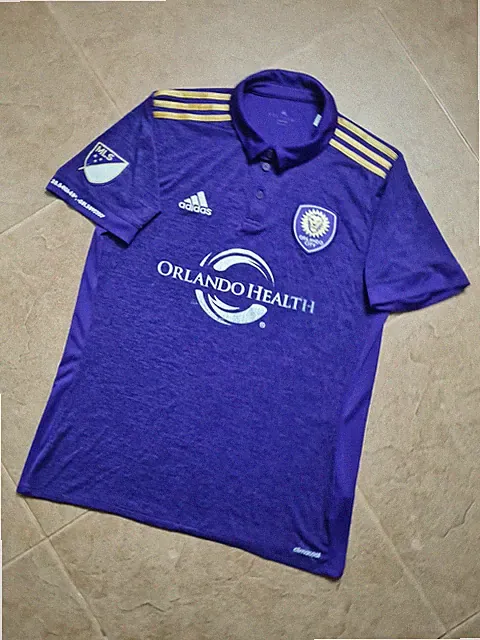 Vintage Adidas Orlando City SC MLS 2018 Jersey Soccer Purple Collar Sz M