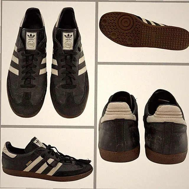 Vintage Adidas Samba Indoor Soccer Shoes Men Sz 13 Black White Gum 019000 YGI F1