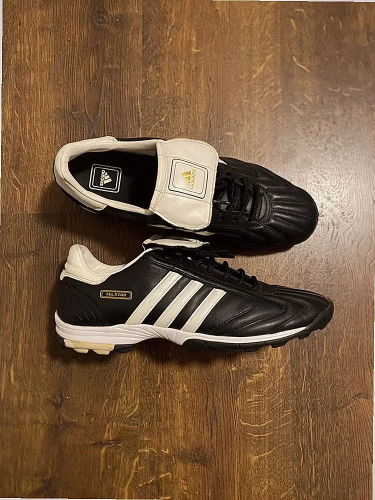 Vintage Adidas Soccer Cleats Telstar Turf Shoes Black Leather 462511 Sz 13 2006