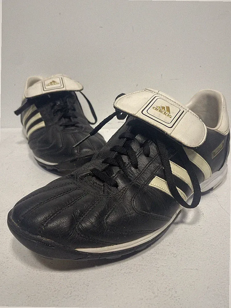 Vintage Adidas Soccer Cleats Telstar Turf Shoes Black Leather 462511 Sz 9 2006