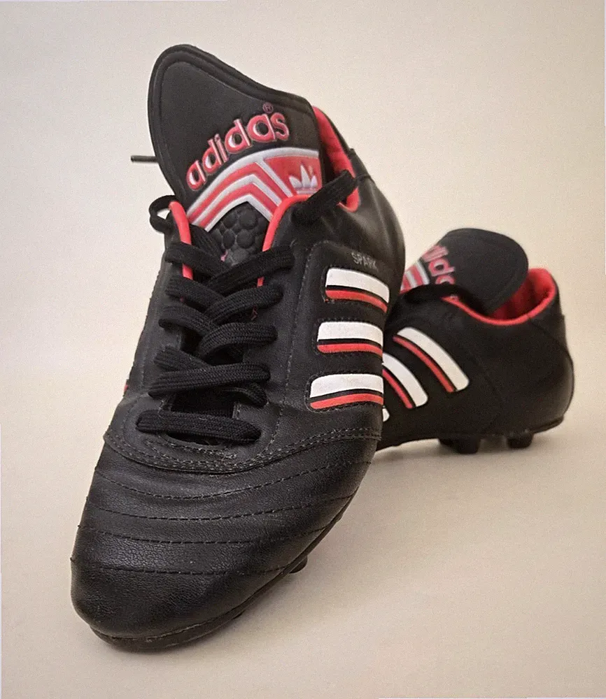 Vintage Adidas Spark Black Red White striped football soccer cleats Men's US 6.5