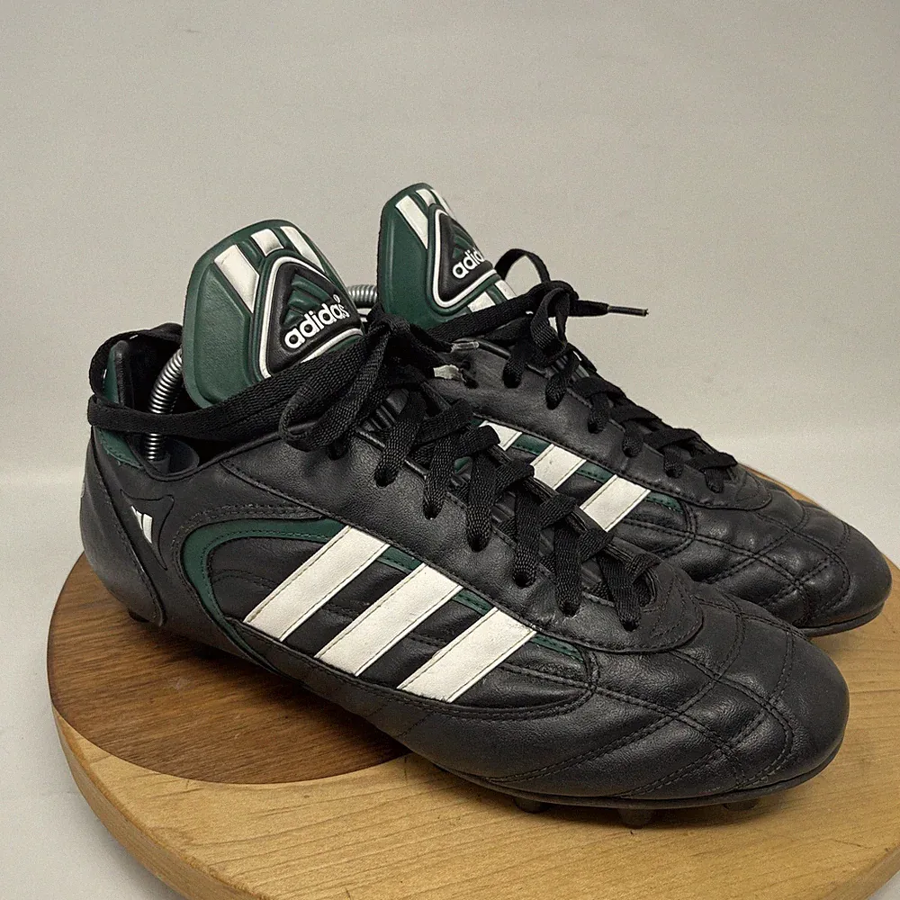 Vintage Adidas Stratos SL Black Leather Soccer Cleats World Cup Mens 10 045466
